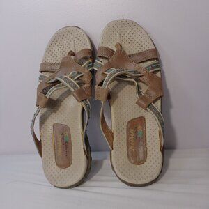 Skechers Reggae Soundstage Leather Toe Post Slide Sandal 46720 Women's Size 8